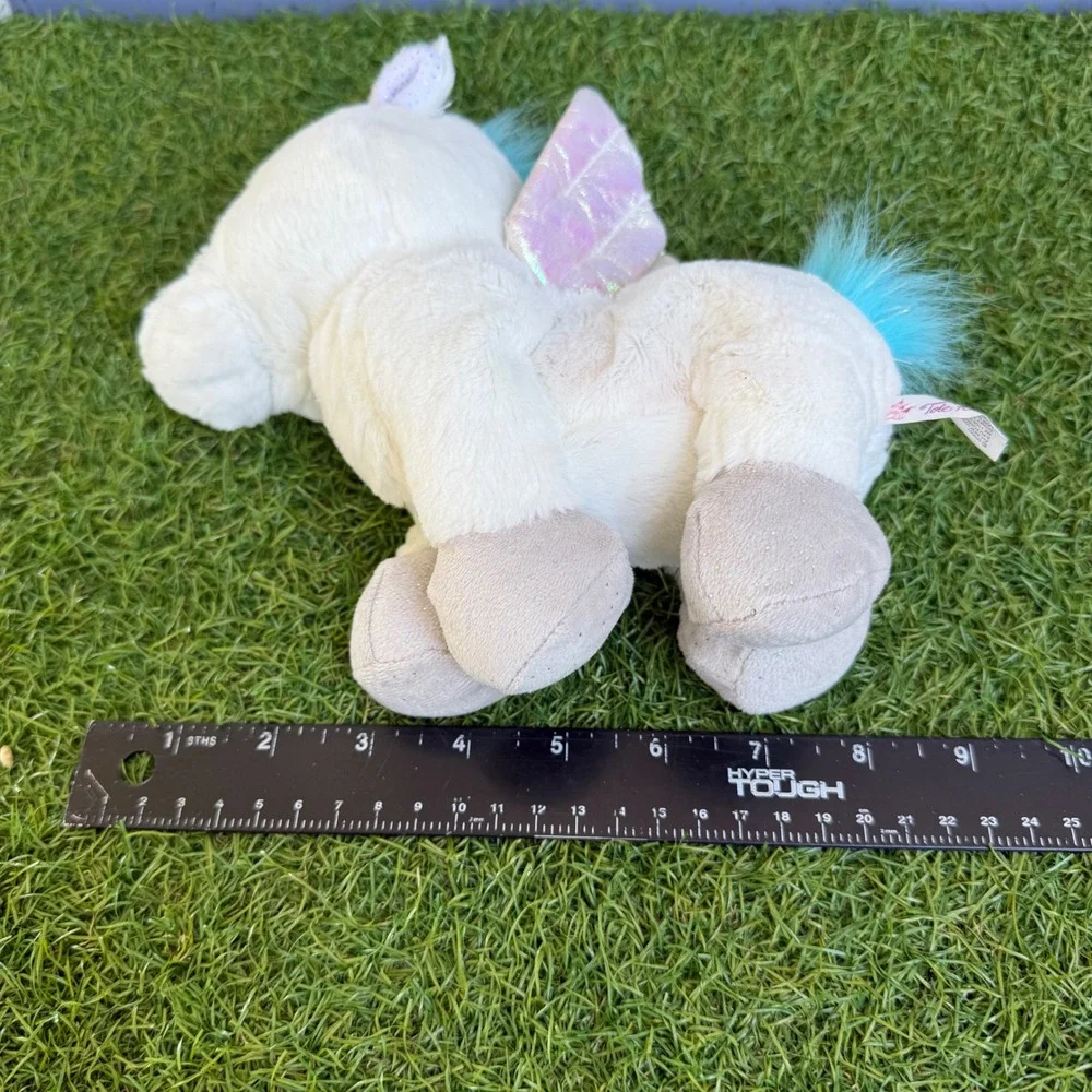 Vtg Disney Tote A Tail Baby Pegasus Hercules Plush White Blue Mane Wings Lovey
